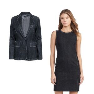 Lauren Ralph Lauren Black Wash Denim Sleeveless Dress and Blazer Set in Size 12